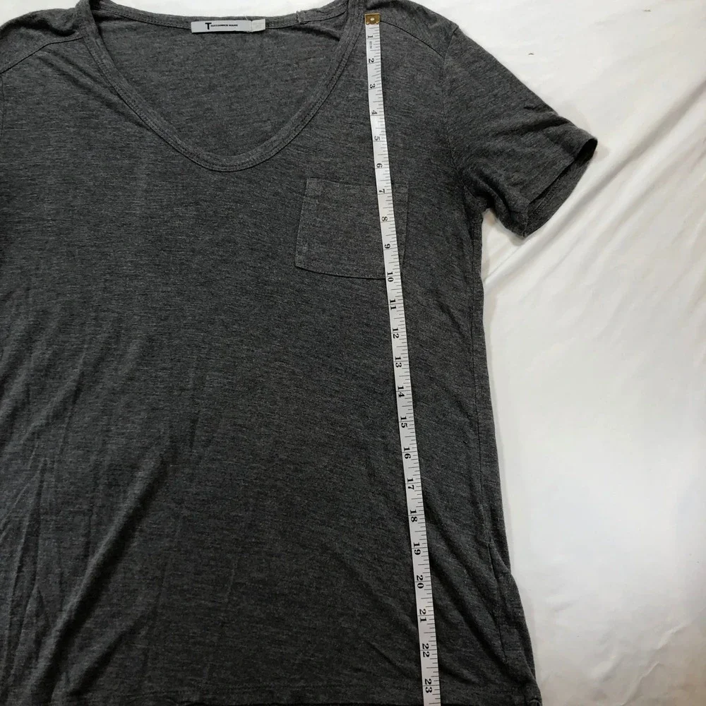 T by Alexander Wang Womens Gray Short Sleeve Pocket V-Neck‎ T-Shirt Size XS